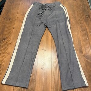 Kidoriman Sutorai Side Stripe Pants Suede Feel Loose Gray Mens XL NWT